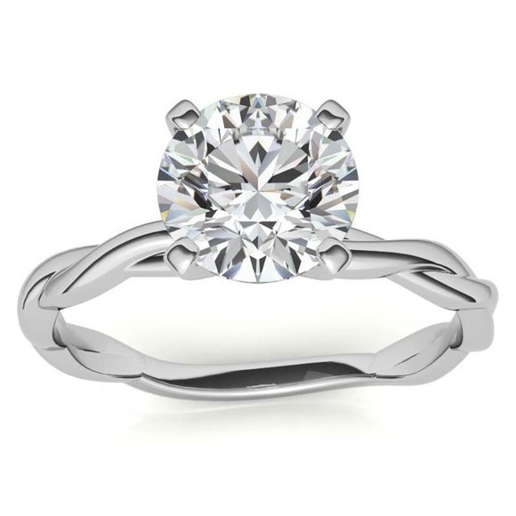 3.0Carat -9.0mm Round Petite Twisted Infinity Moissanite Solitaire Ring - Picture 1 of 16